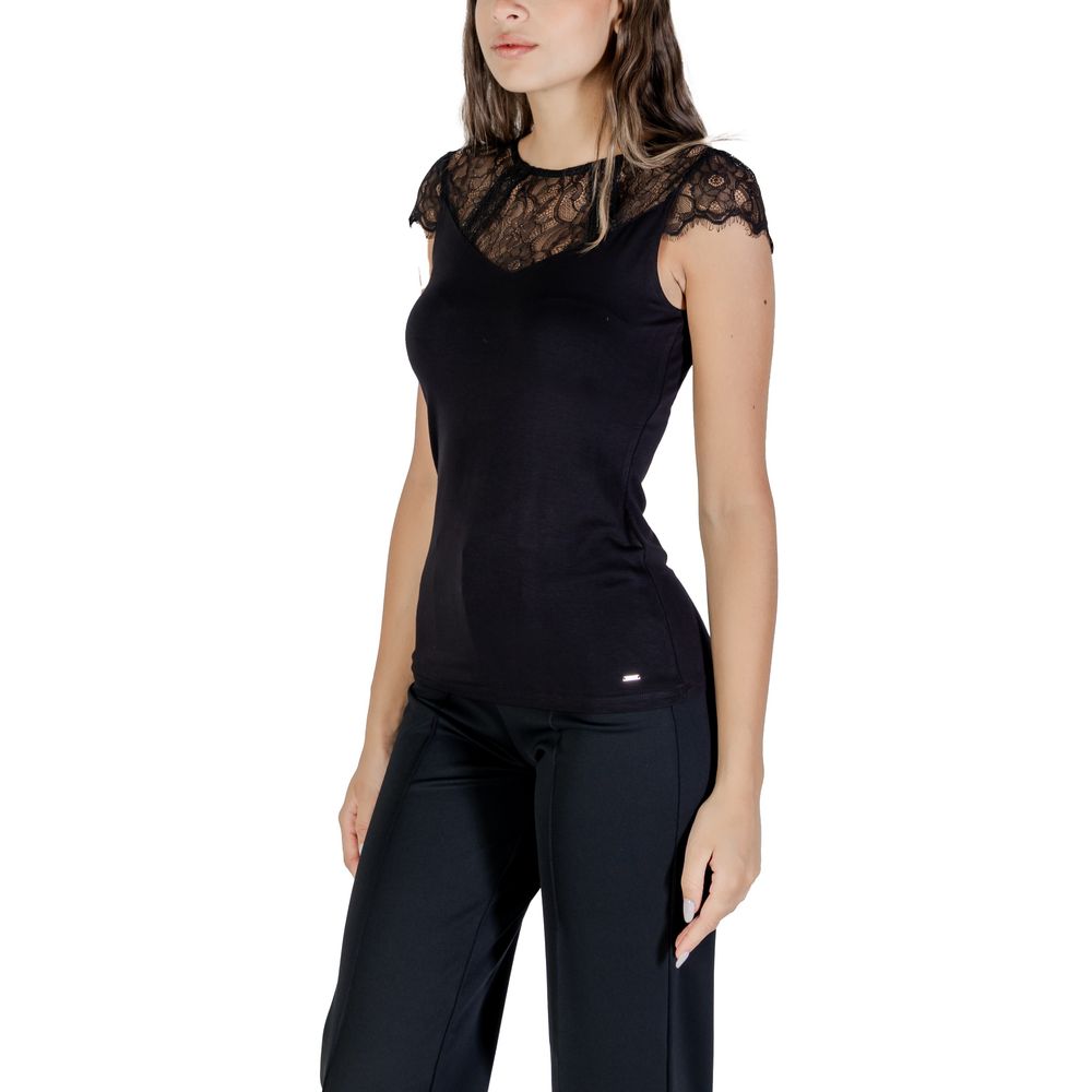 Morgan De Toi Black Viscose Blouse - Elegance and Comfort Redefined
