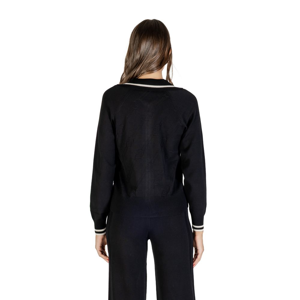 Liu Jo Black And White Viscose Cardigan: Effortless Elegance