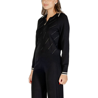 Liu Jo Black And White Viscose Cardigan: Effortless Elegance