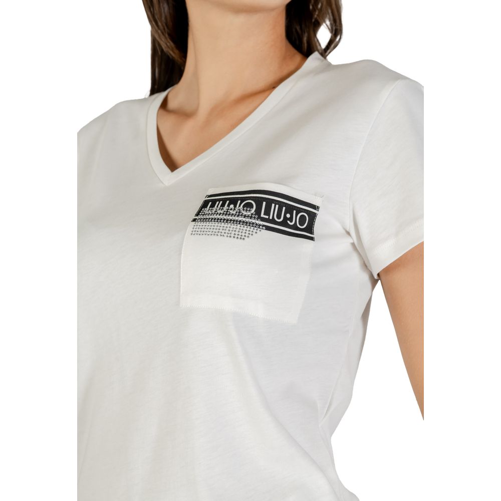 Liu Jo White Cotton T-Shirt - Effortless Sophistication for Every Occasion