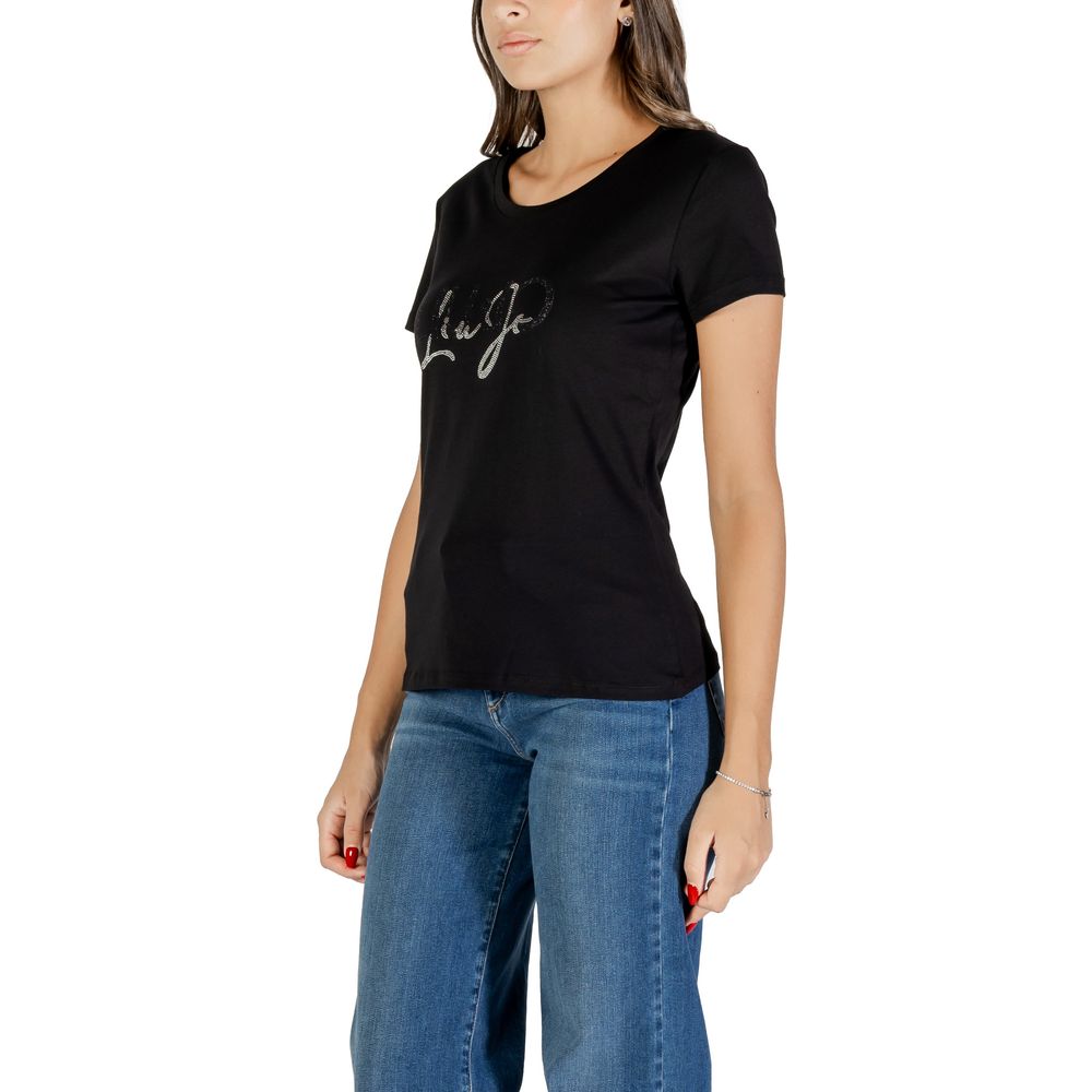 Liu Jo Black Cotton T-Shirt - Elegant Casual Essential