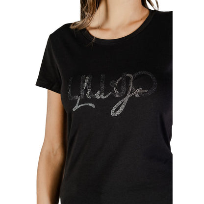 Liu Jo Black Cotton T-Shirt - Elegant Casual Essential