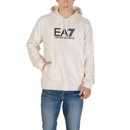 EA7 Emporio Armani White & Black Cotton Hoodie
