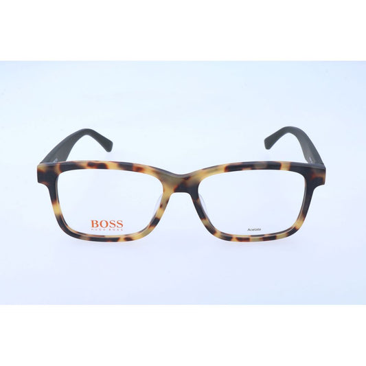Hugo Boss Brown Acetate Glasses – Square Frame, 54mm