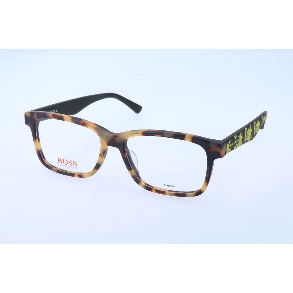 Hugo Boss Brown Acetate Glasses – Square Frame, 54mm