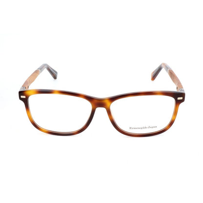 Ermenegildo Zegna Brown Optical Glasses – Square Full-Rim Frame, 57mm