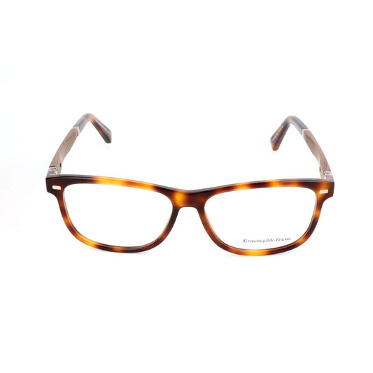 Ermenegildo Zegna Brown Resin Glasses – Square Frame, 55mm