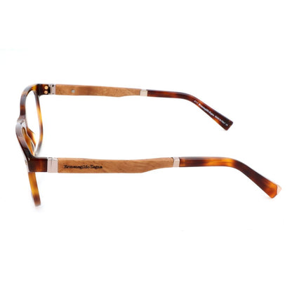 Ermenegildo Zegna Brown Optical Glasses – Square Full-Rim Frame, 57mm
