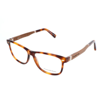 Ermenegildo Zegna Brown Resin Glasses – Square Frame, 55mm