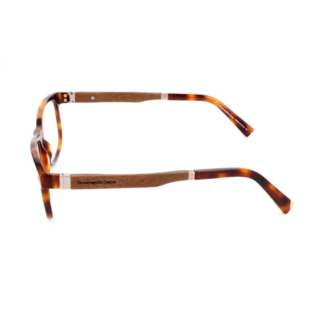 Ermenegildo Zegna Brown Resin Glasses – Square Frame, 55mm