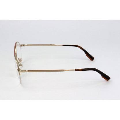 Ermenegildo Zegna Gold Metal Glasses – Square Full-Rim Frame
