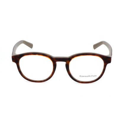 Ermenegildo Zegna Brown Acetate Glasses – Square Frame, 50mm