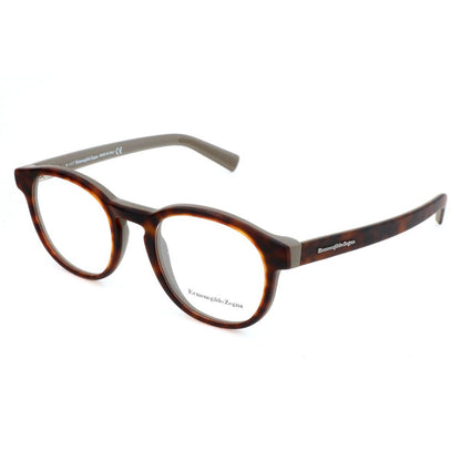 Ermenegildo Zegna Brown Acetate Glasses – Square Frame, 50mm