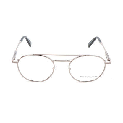 Ermenegildo Zegna Gray Metal Glasses – Square Frames, 50mm