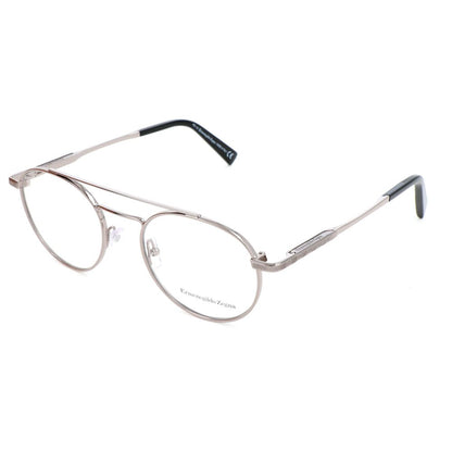 Ermenegildo Zegna Gray Metal Glasses – Square Frames, 50mm