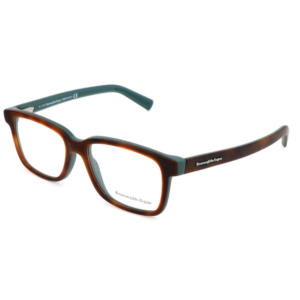 Ermenegildo Zegna Brown Optical Glasses – Square Full-Rim Frame