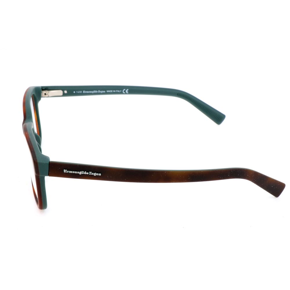 Ermenegildo Zegna Brown Optical Glasses – Square Full-Rim Frame