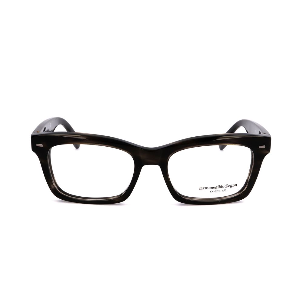 Ermenegildo Zegna Gray Acetate Glasses – Stylish Square Frames