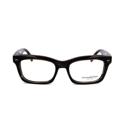 Ermenegildo Zegna Gray Acetate Glasses – Stylish Square Frames