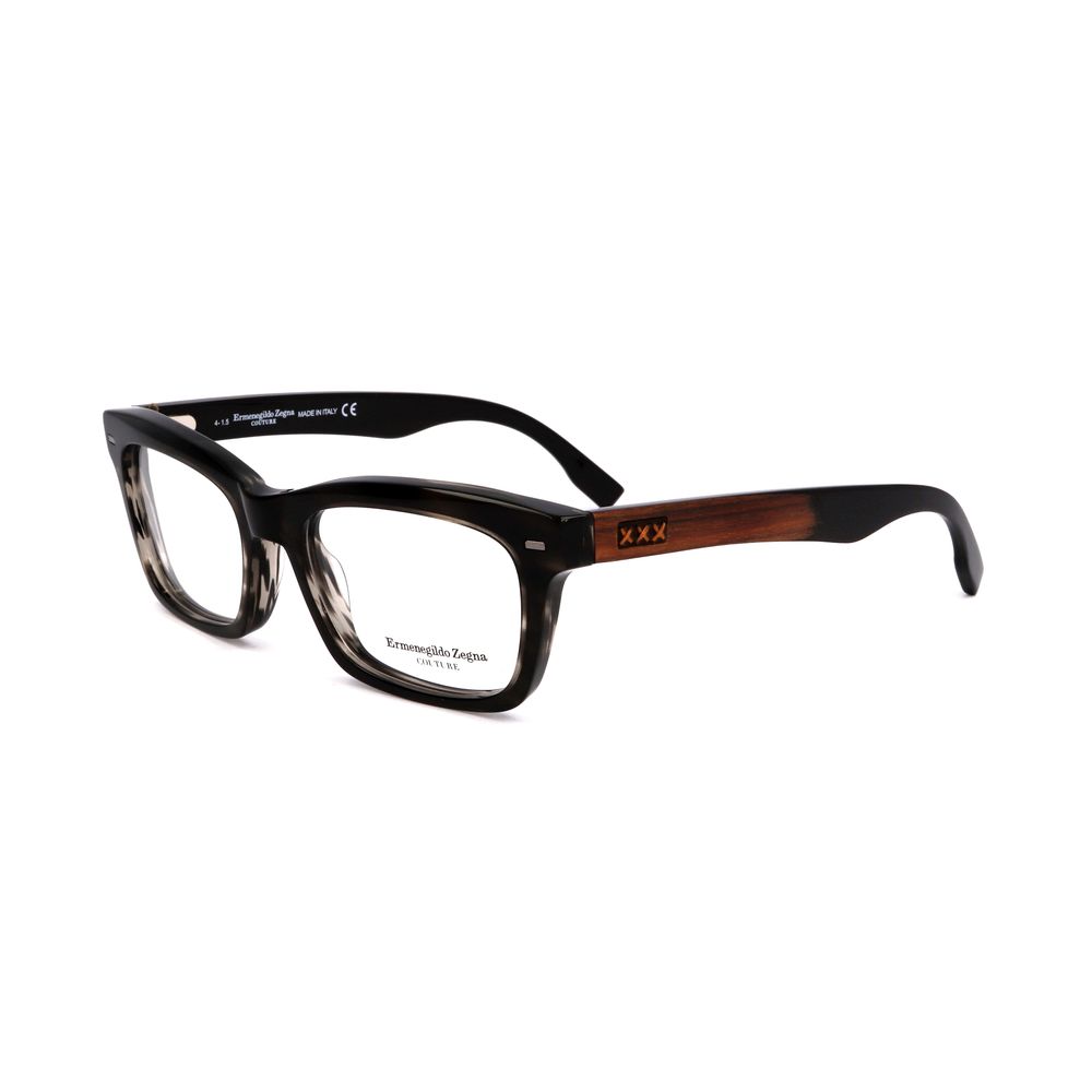 Ermenegildo Zegna Gray Acetate Glasses – Stylish Square Frames
