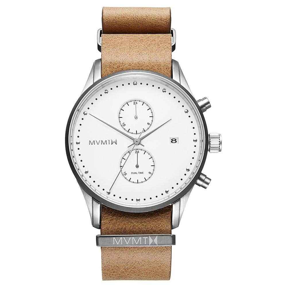 MVMT Men’s Brown Leather Dress Watch with Minimalist Style