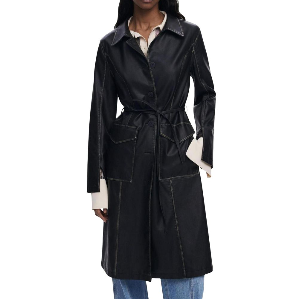Desigual Black Polyurethane Coat - CHAQ_LILLY 25WWEW33