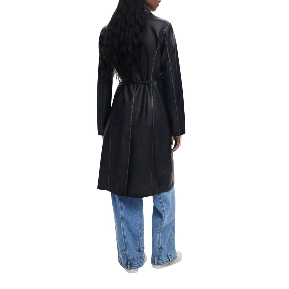 Desigual Black Polyurethane Coat - CHAQ_LILLY 25WWEW33