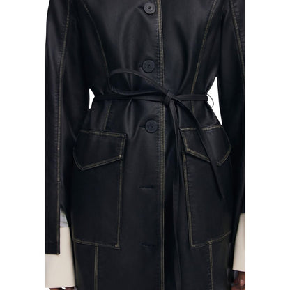 Desigual Black Polyurethane Coat - CHAQ_LILLY 25WWEW33