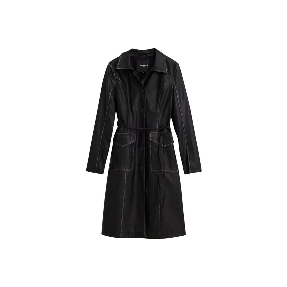 Desigual Black Polyurethane Coat - CHAQ_LILLY 25WWEW33