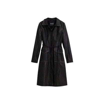 Desigual Black Polyurethane Coat - CHAQ_LILLY 25WWEW33