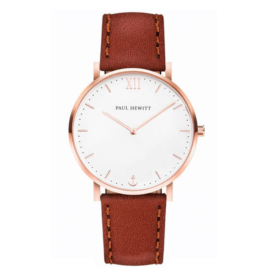 PAUL HEWITT Men’s Brown Leather Watch with Minimalist Style