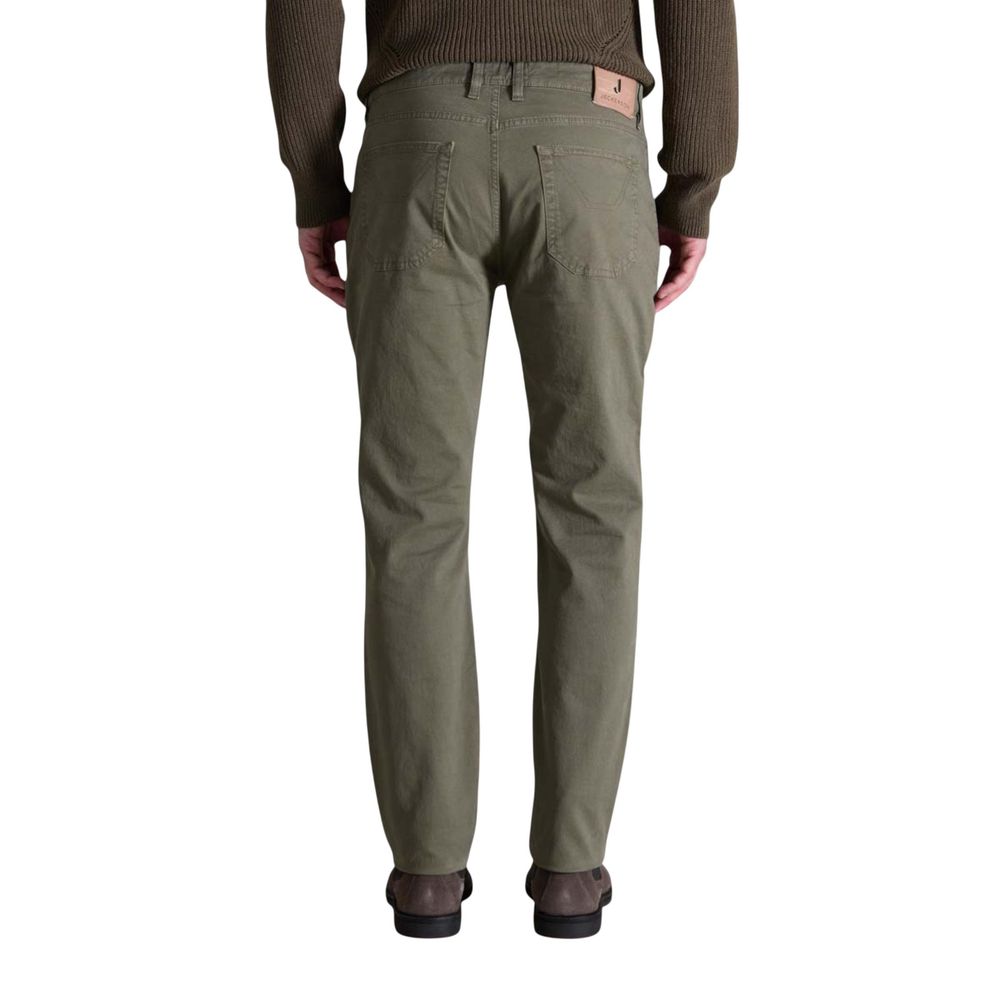 Jeckerson Green Cotton Skinny Pants