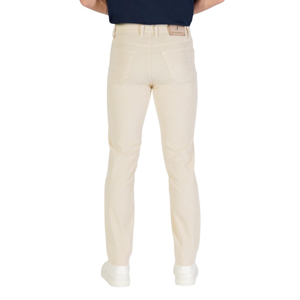 Jeckerson Cream Cotton Skinny Jeans - JOHN Model