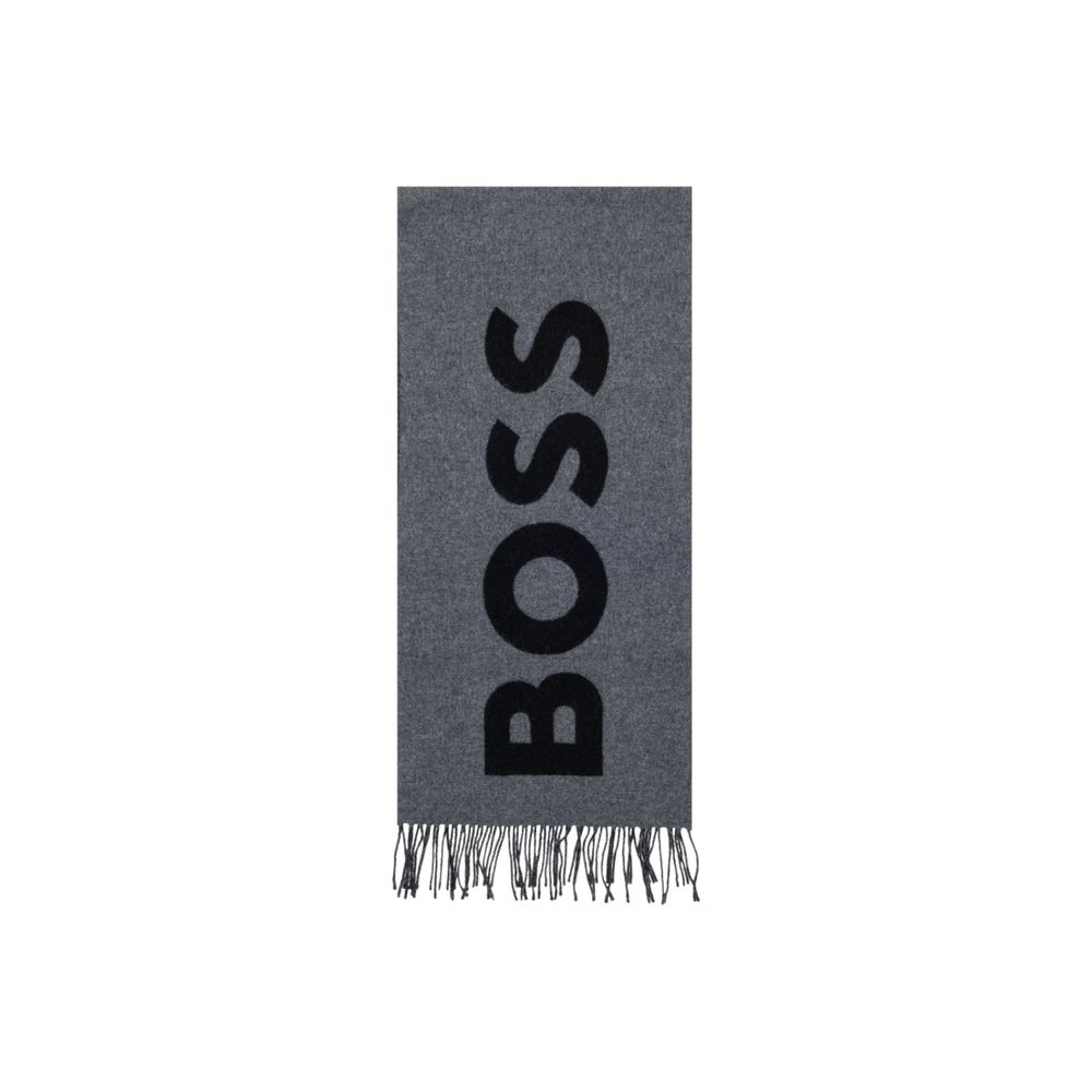 Hugo Boss Gray Wool Scarf - Boss Rikard