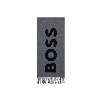Hugo Boss Gray Wool Scarf - Boss Rikard