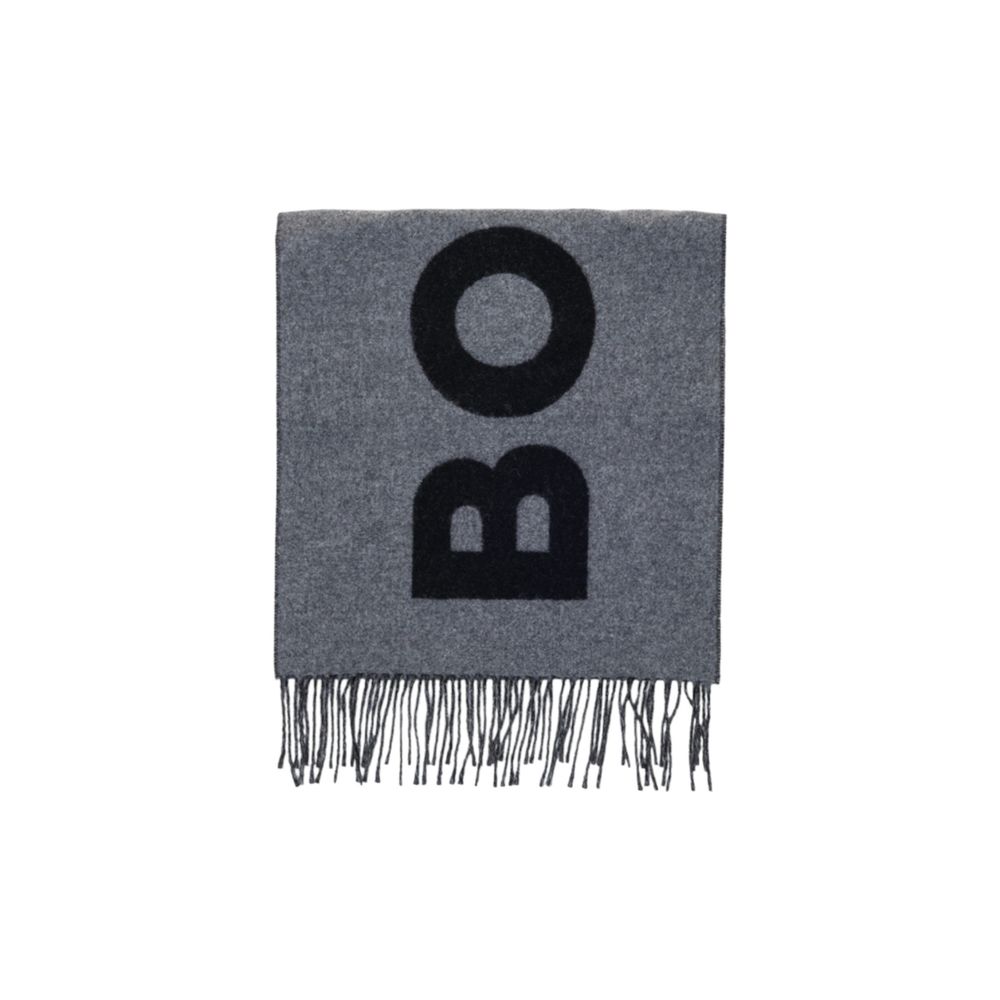 Hugo Boss Gray Wool Scarf - Boss Rikard