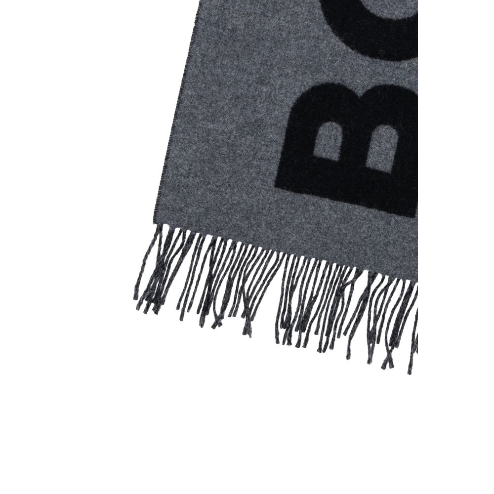 Hugo Boss Gray Wool Scarf - Boss Rikard