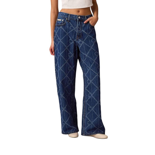 Calvin Klein Jeans Blue Cotton Boyfriend Jeans