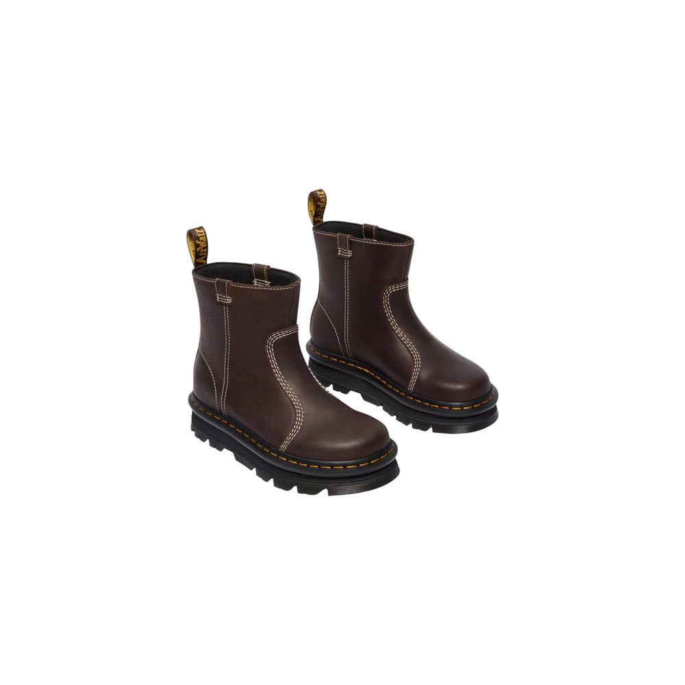 Dr. Martens Zebzag Rigger Wyoming Women's Brown Leather Ankle Boots