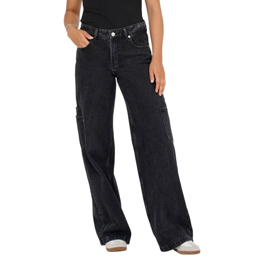 Only Onlkira Reg Wide Cargo Dnm Mae 15352422 Women’s Wide-Leg Jeans