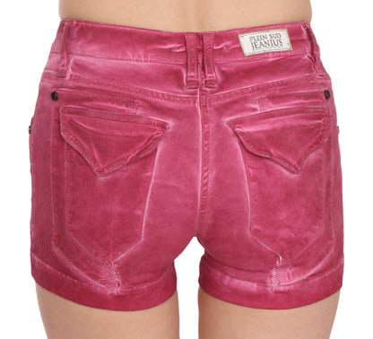  - Chic Pink Washed Denim Shorts