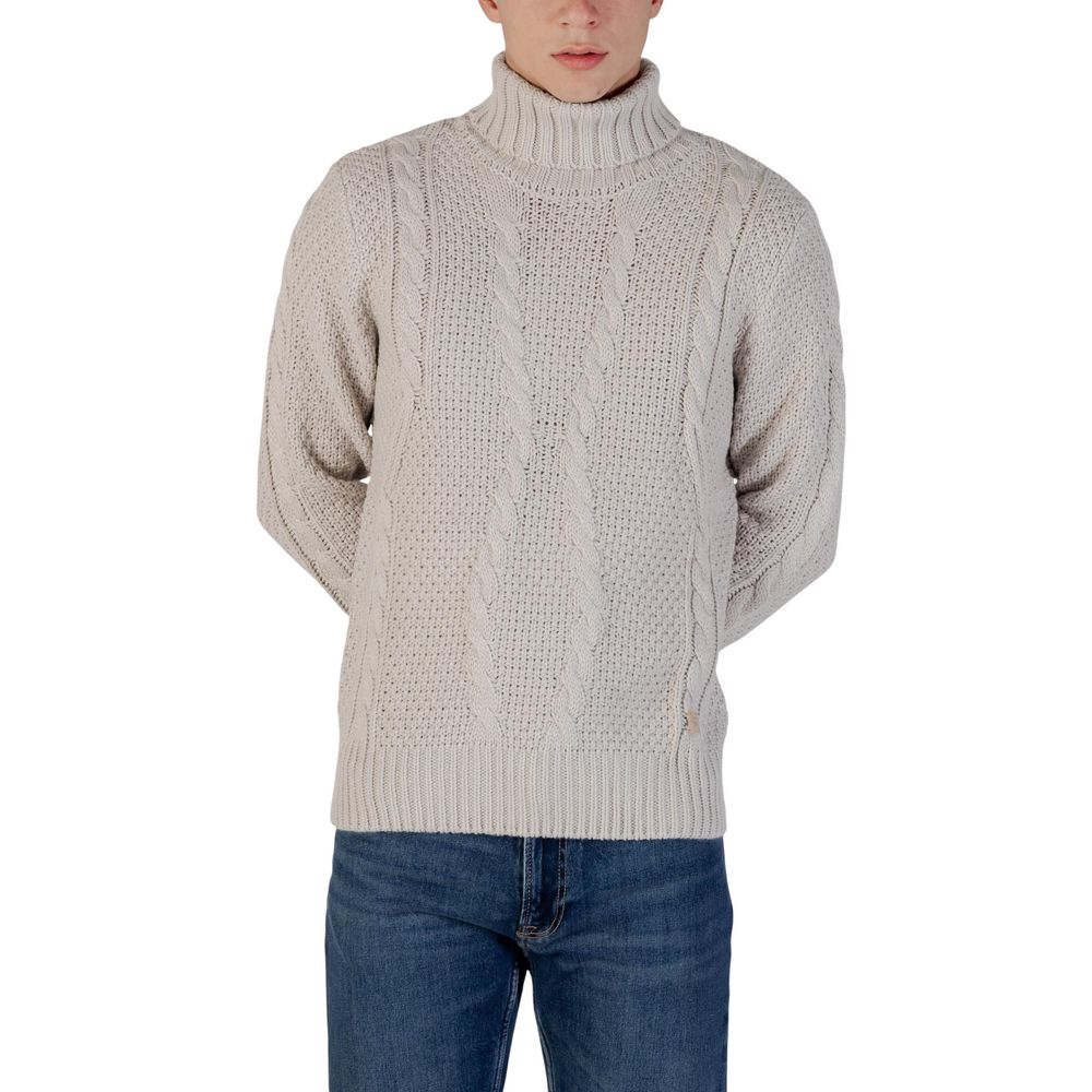 Gianni Lupo Gray Marabou Turtleneck Sweater