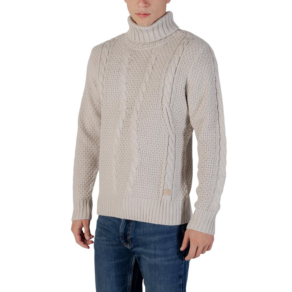Gianni Lupo Gray Marabou Turtleneck Sweater
