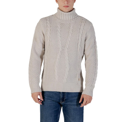 Gianni Lupo Gray Marabou Turtleneck Sweater