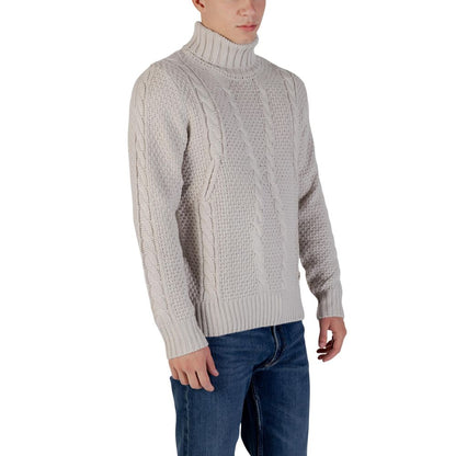 Gianni Lupo Gray Marabou Turtleneck Sweater