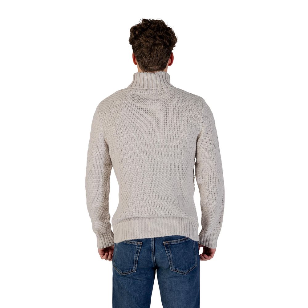Gianni Lupo Gray Marabou Turtleneck Sweater