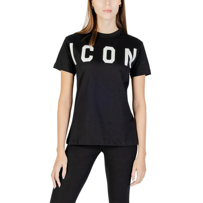 Icon Black Cotton T-Shirt for Women
