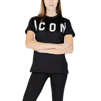 Icon Black Cotton T-Shirt for Women