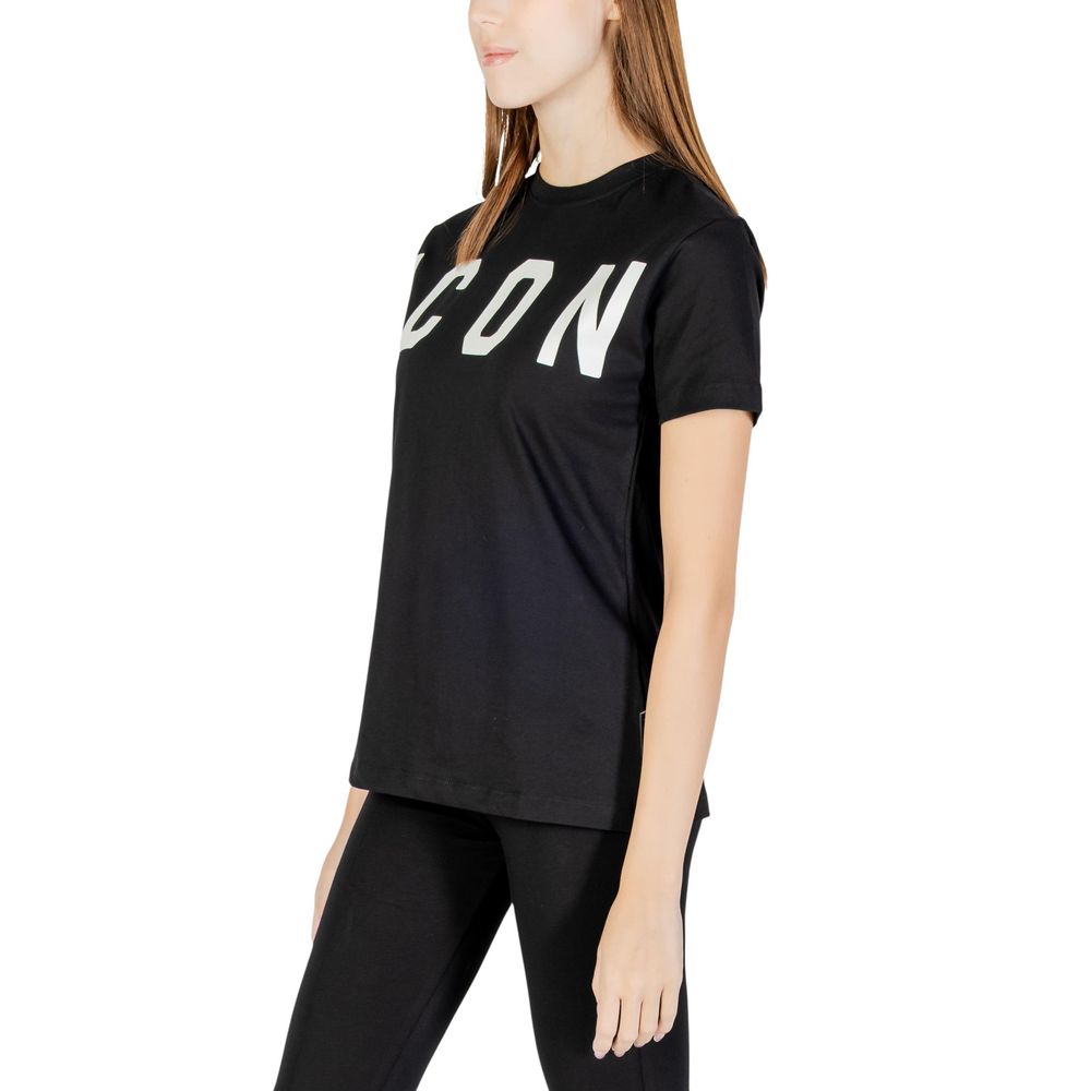 Icon Black Cotton T-Shirt for Women