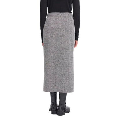 ICHI IHKATE JACQUARD LONG SK 20122404 Black And White Midi Skirt